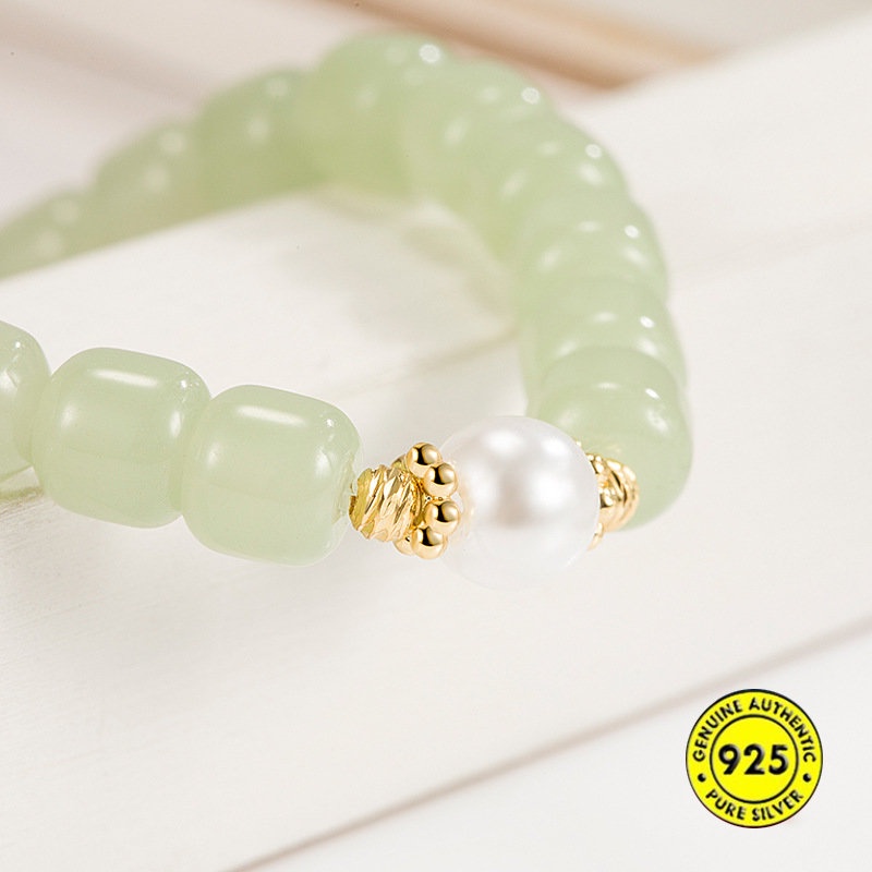 Gelang Tangan Manik-Manik Batu Jade Hetian U1366