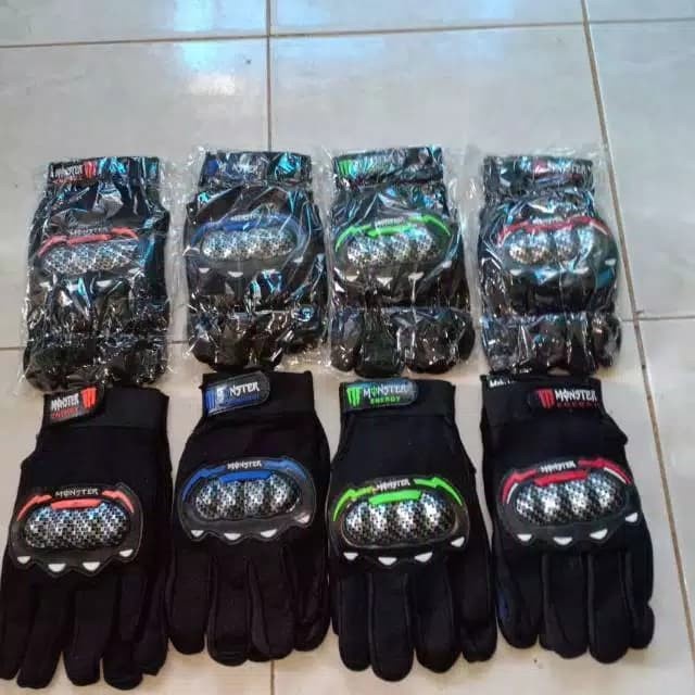 SARUNG TANGAN MOTOR/SARUNG TANGAN FINGER GYM FITNES/SARUNG TANGAN PENDEK BUNTUNG KOMBINASI BATOK PROTEKTOR