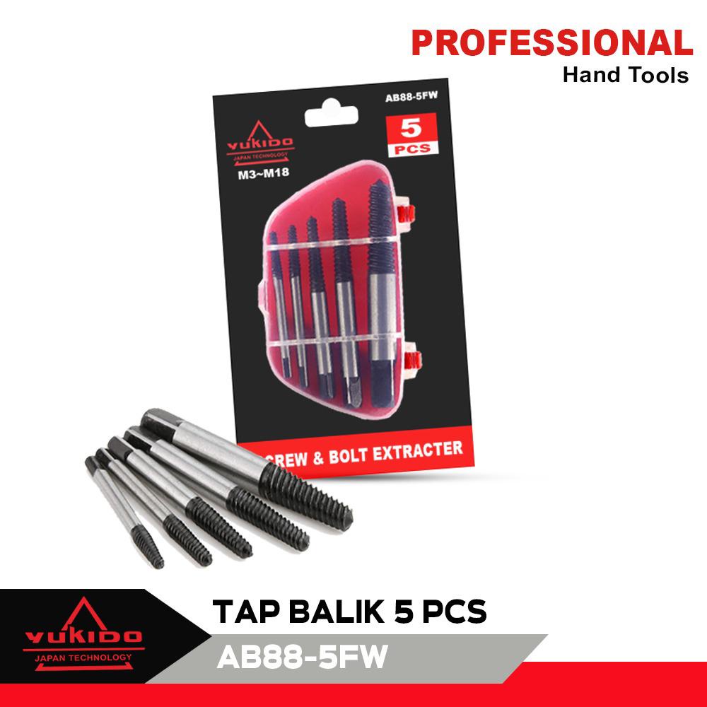 TERLARIS!!!Alat pembuka baut rusak Screw Extractor Broken Striped Remover Zeki 5 - Tap Balik Set 5pcs Screw Extractor Remover Pencabut Baut Rusak 5 pcs