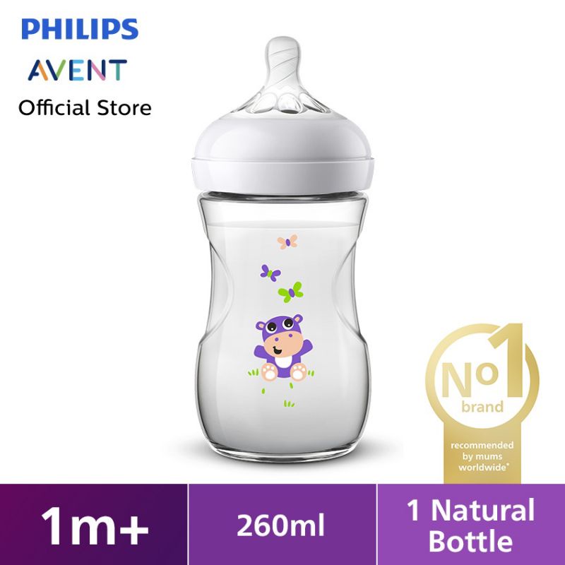 Philips Avent Natural Baby Bottle 260 ml Karakter / Botol Susu Bayi Wide Neck