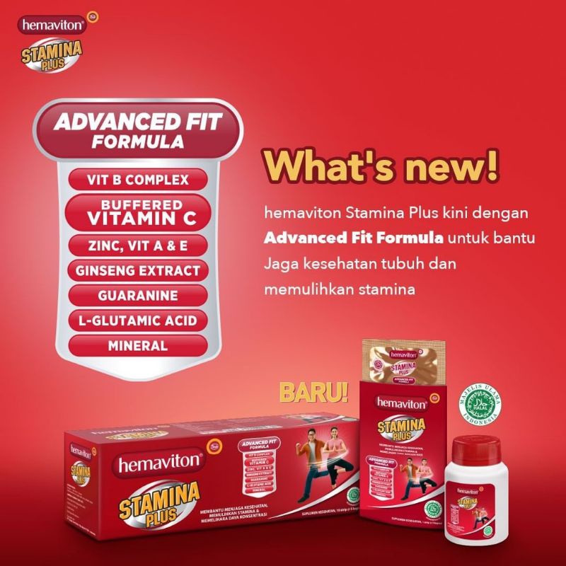 Hemaviton Stamina Plus 1 Botol @ 30 Kapsul Multivitamin