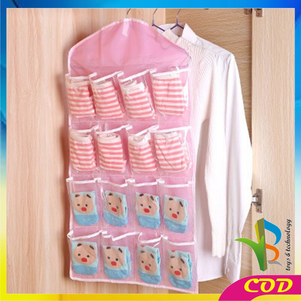 RB-C134 Pouch Gantung 16 Saku Dinding Storage Bag Organizer Wall Pocket Korean Style Hanger Murah