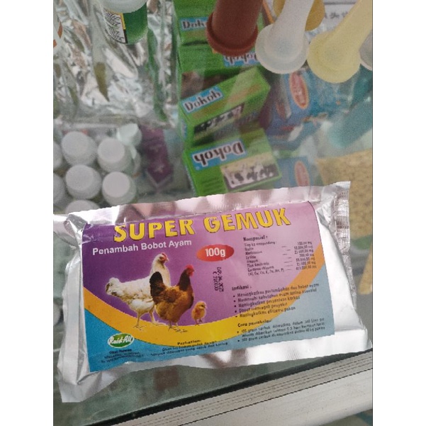 Super Gemuk 100gram Obat Vitamin Penggemuk Ayam Unggas Entok Bebek