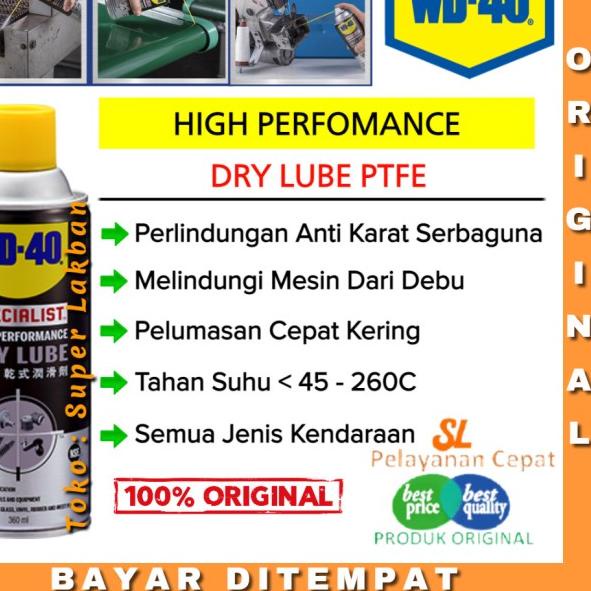 Pelumas Anti Karat WD 40 Dry Lube WD40 Melindungi Rantai Motor Sepeda