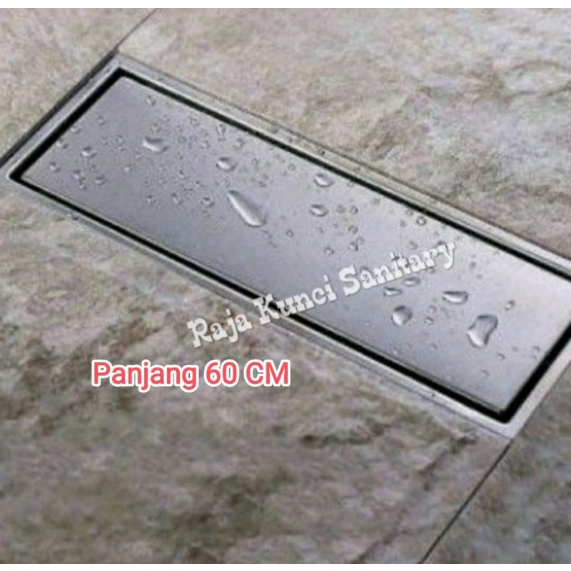 Smart Floor Drain Stainless SUS 304 Hitam Black/Tile Insert Panjang 60 Cm Hitam Black Stainless PROMO