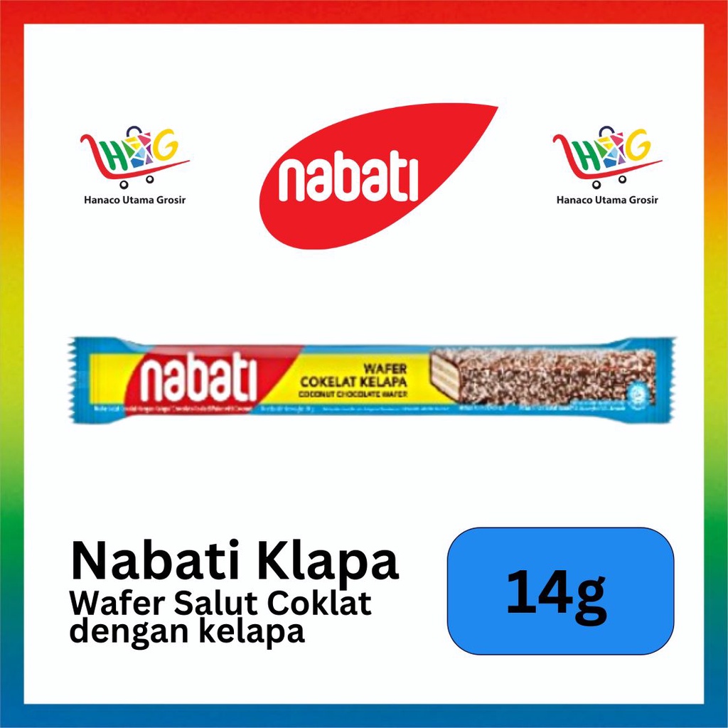 Nabati Coated Wafer Coklat / Coklat Kelapa 14 gram [ 1 PCS ]