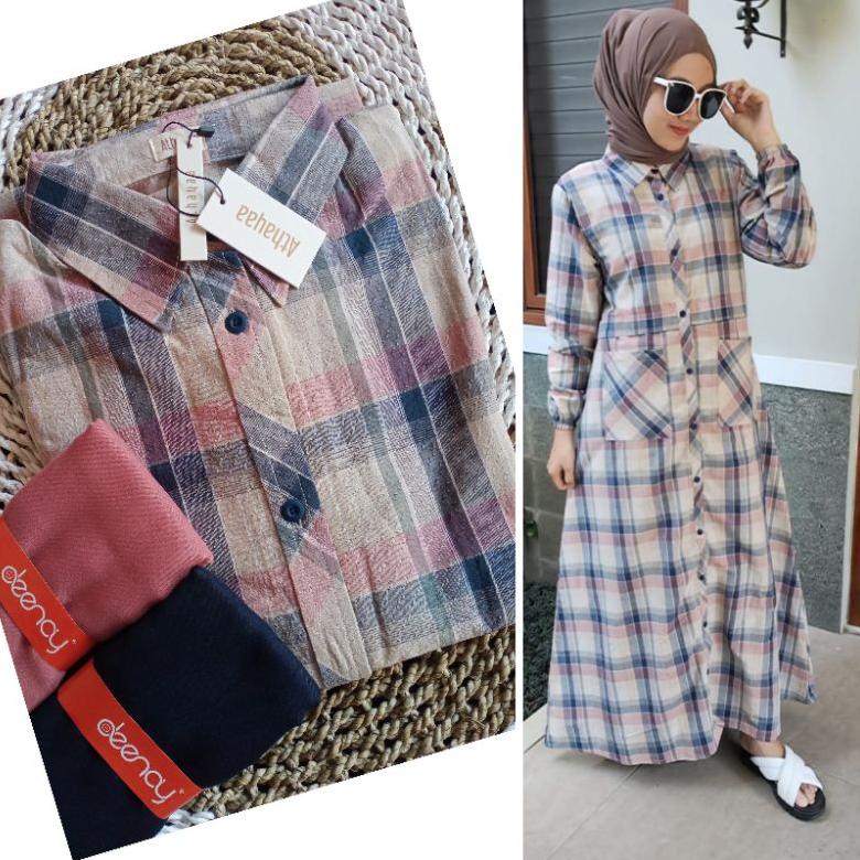 BIG DISKON DRESS GAMIS TRISET ATHAYAA TERBARU - Katun Triset Blouse Katun Premium Tunik Gamis Wanita