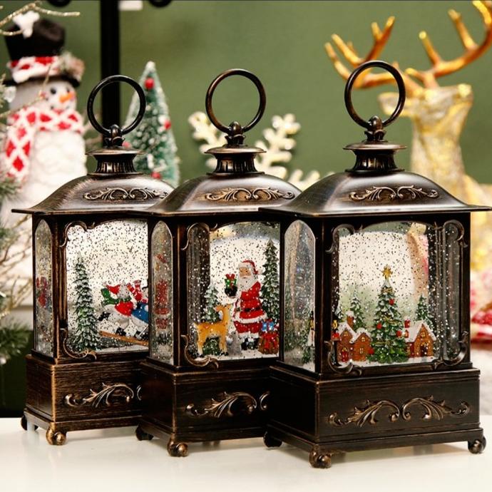 

BEST QUALITY - SNOW GLOBE SANTA SNOWMAN 1983 KOTAK MUSIK KRISTAL KADO NATAL MURAH