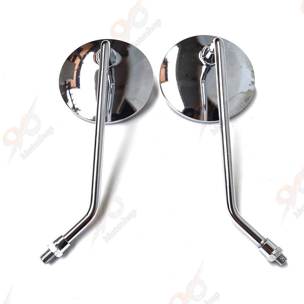 Spion Vespa Bulat Panjang Crome Sepasang Untuk Honda Yamaha Fino Retro CB Fazzio Classic CB