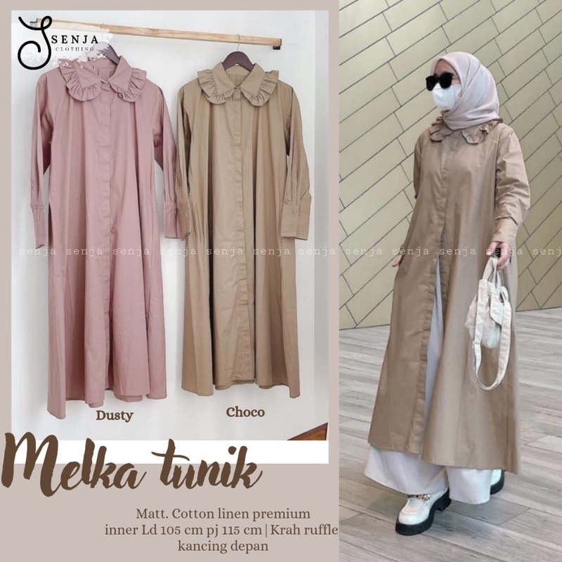 Atasan Wanita Remaja Melka Tunik Ld 105 Cotton Linen [ READY COD ]