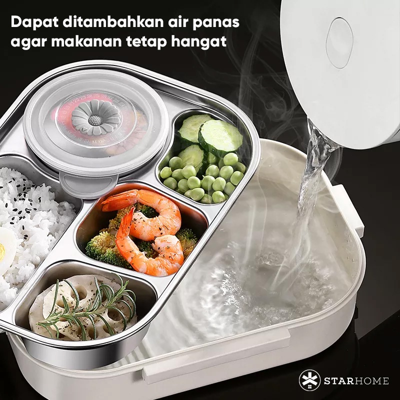 Kotak Makan  Anti Tumpah Tas Bekal Lunch Box Set Tempat Makan Stainless Tahan Panas Tempat Penyimpanan Makan