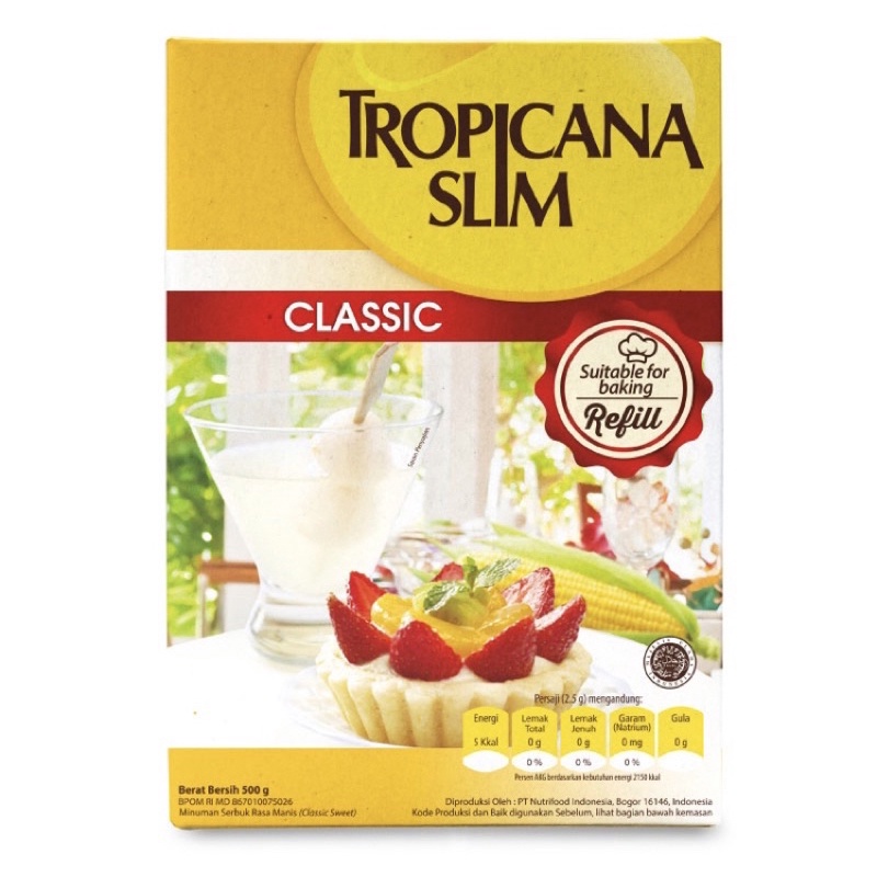 

Tropicana / Slim / Sweetener / Classic / Refill / 500gr / Pemanis / untuk / Bantu / Batasi / Gula