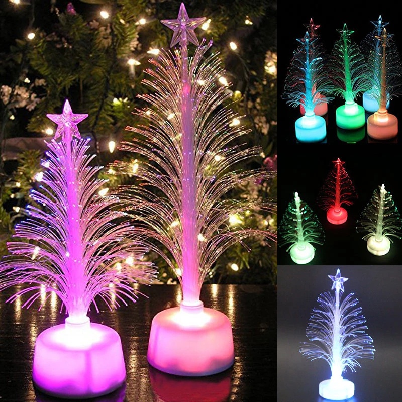 Christmas Colorful Discoloration Flash Fiber tree / Christmas Home Decoration Products