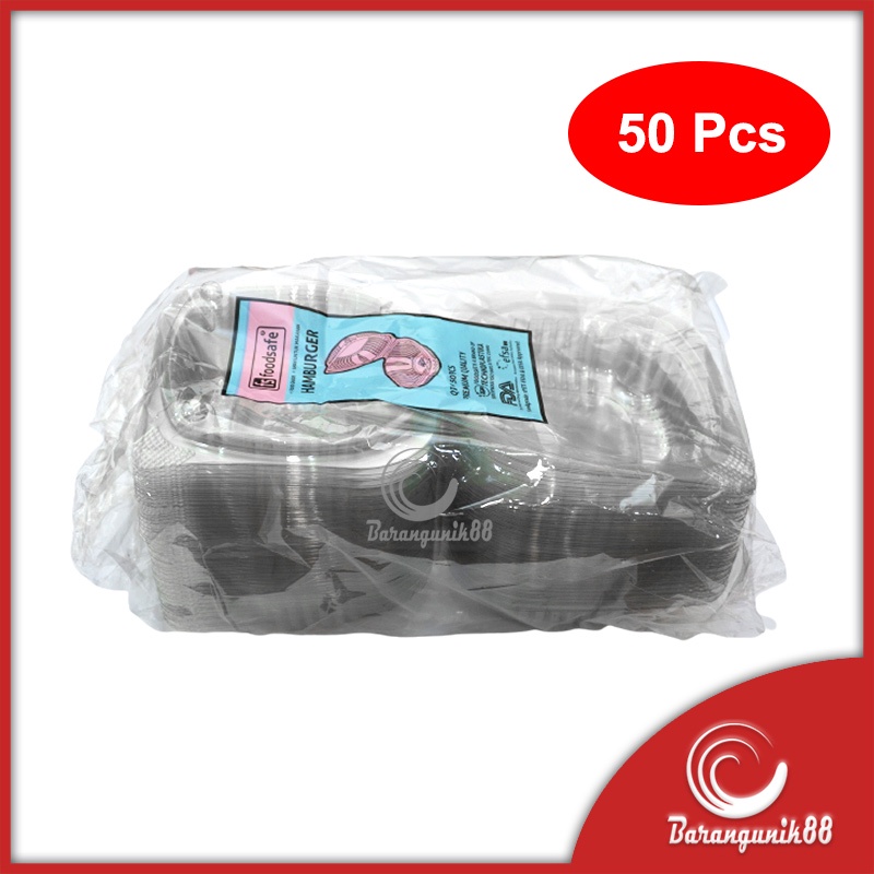 [50 Pcs] Mika Burger Plastik Foodgrade Mika Hamburger Roti Kue Technoplastika