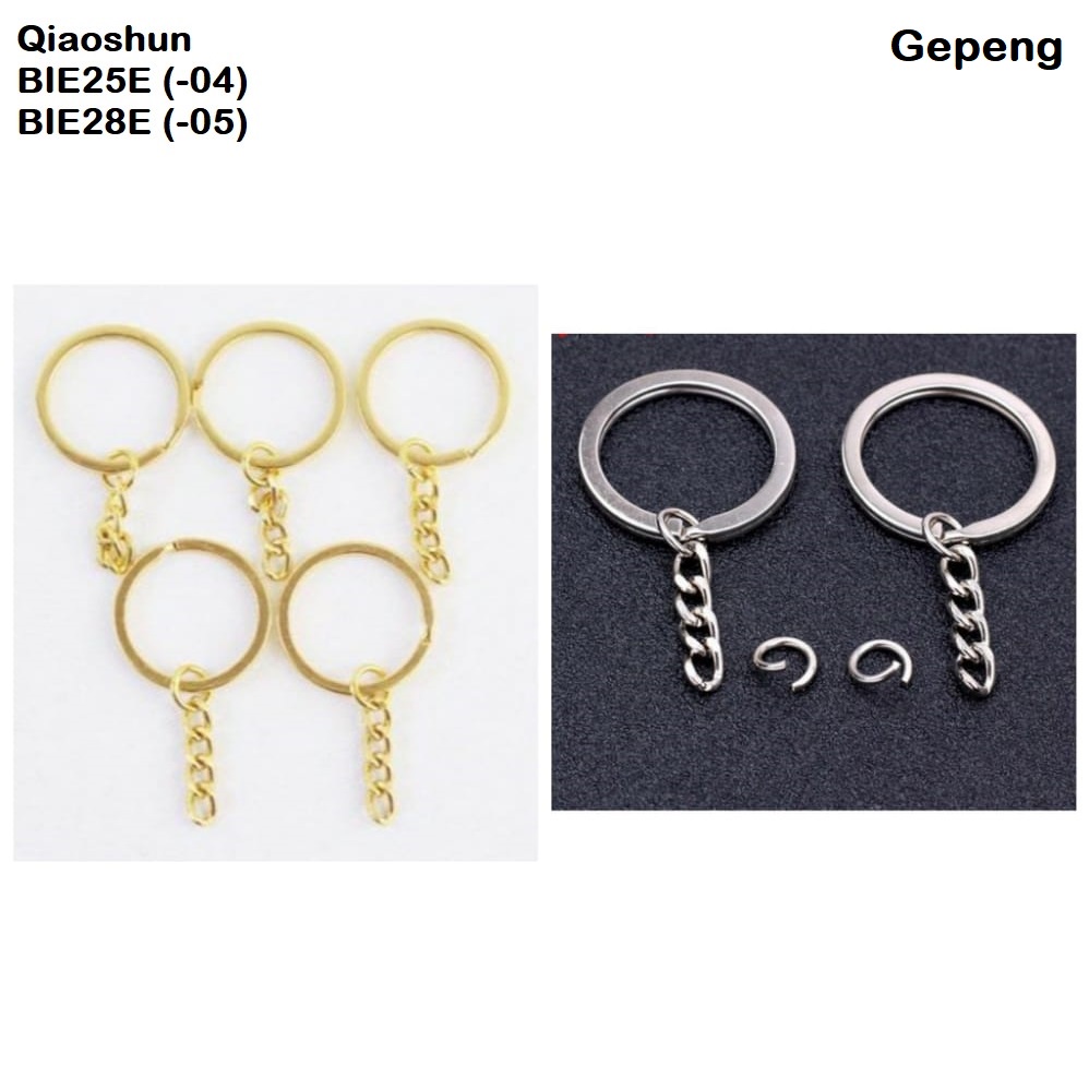 Ring Gantungan Kunci Polos, Gerigi Gepeng Rantai Uk 25 - 30mm Harga/1000pc