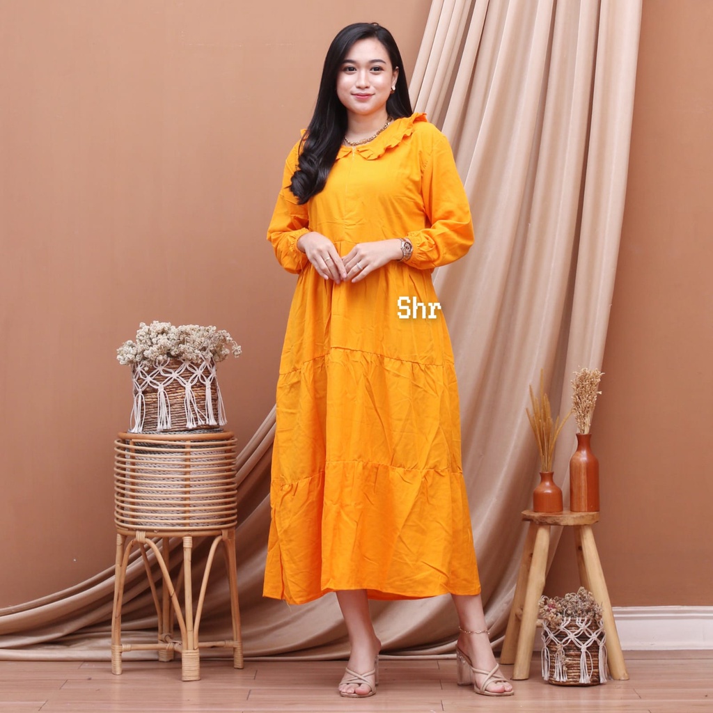 MIDI DRESS/MIDI DRESS RAYON PREMIUM /GAMIS SUSUN TERBARU LD 110