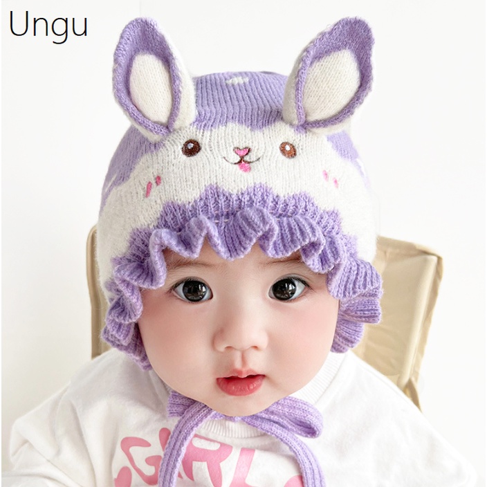 TOPI BAYI KELINCI RAJUT LUCU / TOPI ANAK RAJUT RENDA IMUT