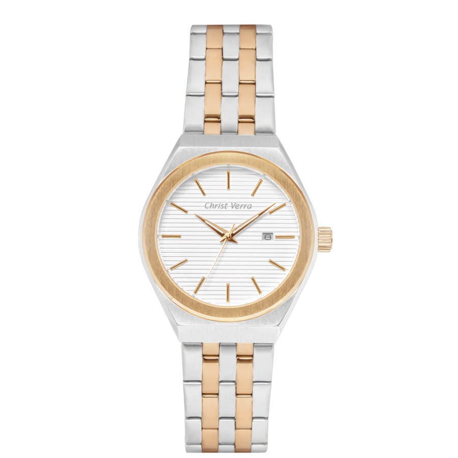 Jam Tangan Pria Tali Rantai Christ Verra CV 10793G-14 WHT