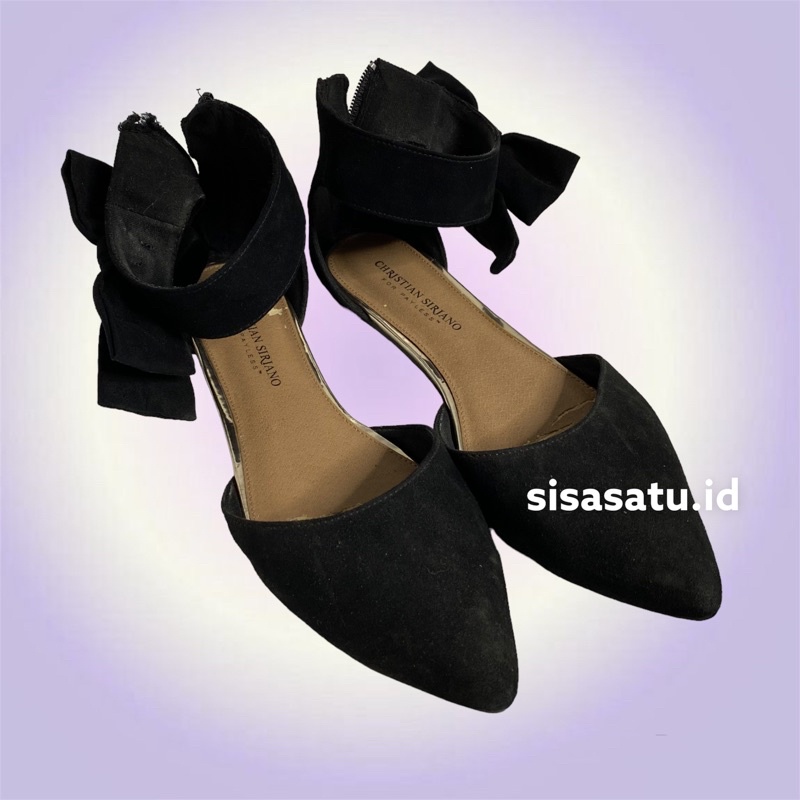 preloved flat shoes hitam wanita payless