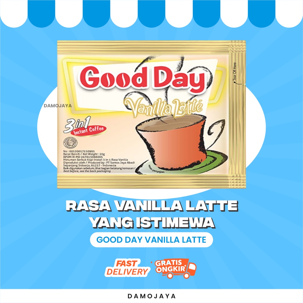 

Coffe Minuman Sachet Kopi Bubuk Good Day Vanilla Latte Renceng Termurah Terlaris By Damo Shop