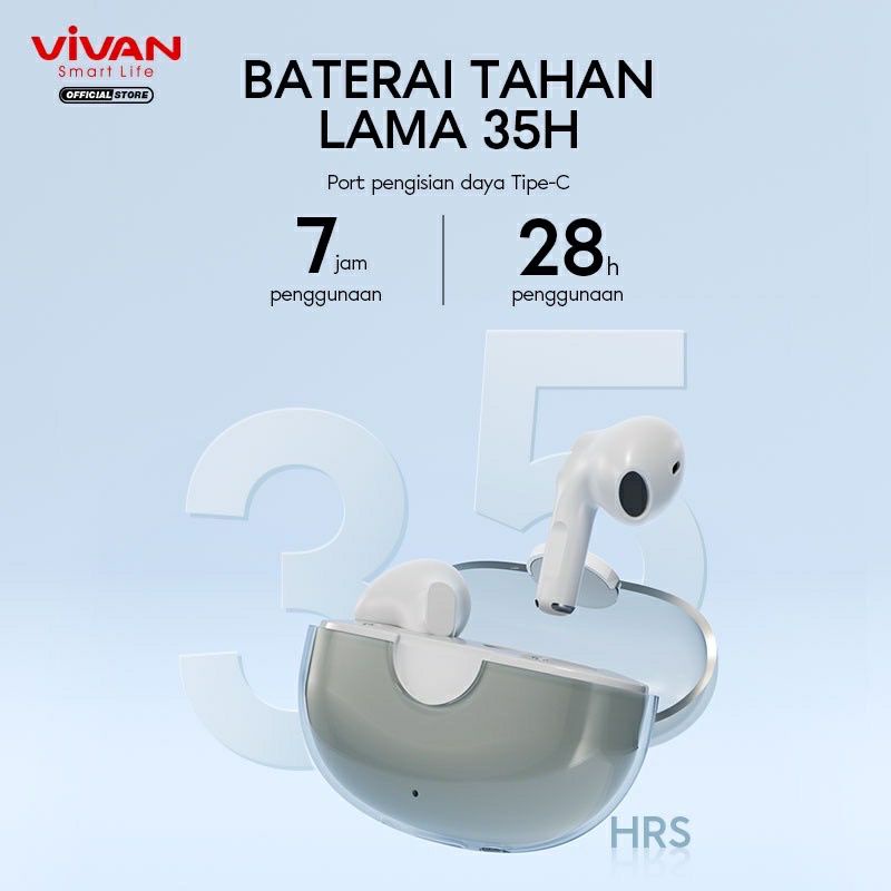 Headset Bluetooth Vivan Infinity GT1 TWS Earphone Wireless 5.3 ORIGINAL