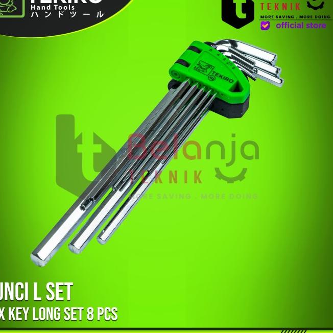 Tekiro Kunci L Set Panjang 8 PCS MM - Kunci L Set Panjang Tekiro