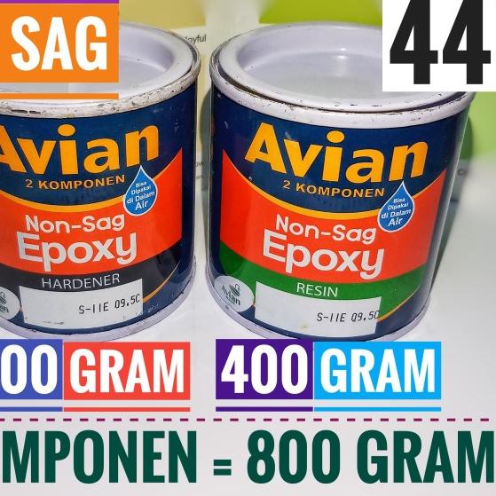 

AVIAN LEM EPOXY NON SAG 2 Komponen x 400 Gr = 800 Gram HARDENER RESIN