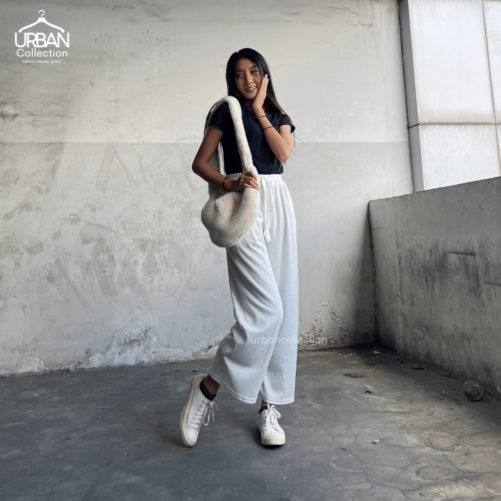 Celana Kulot Knit Wanita Tebal - Celana Kulot Highwaist - Bawahan Rajut Wanita