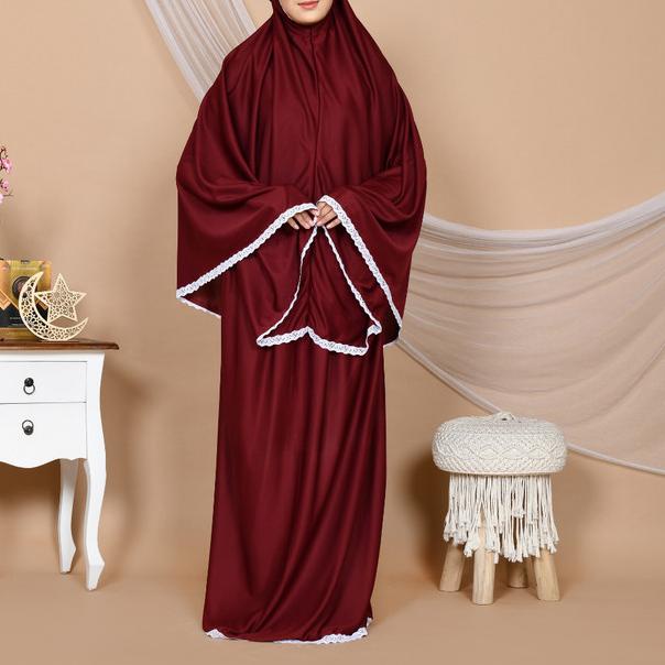 Mukena Tazbiya Harvest Bloom Blue - Abu-abu