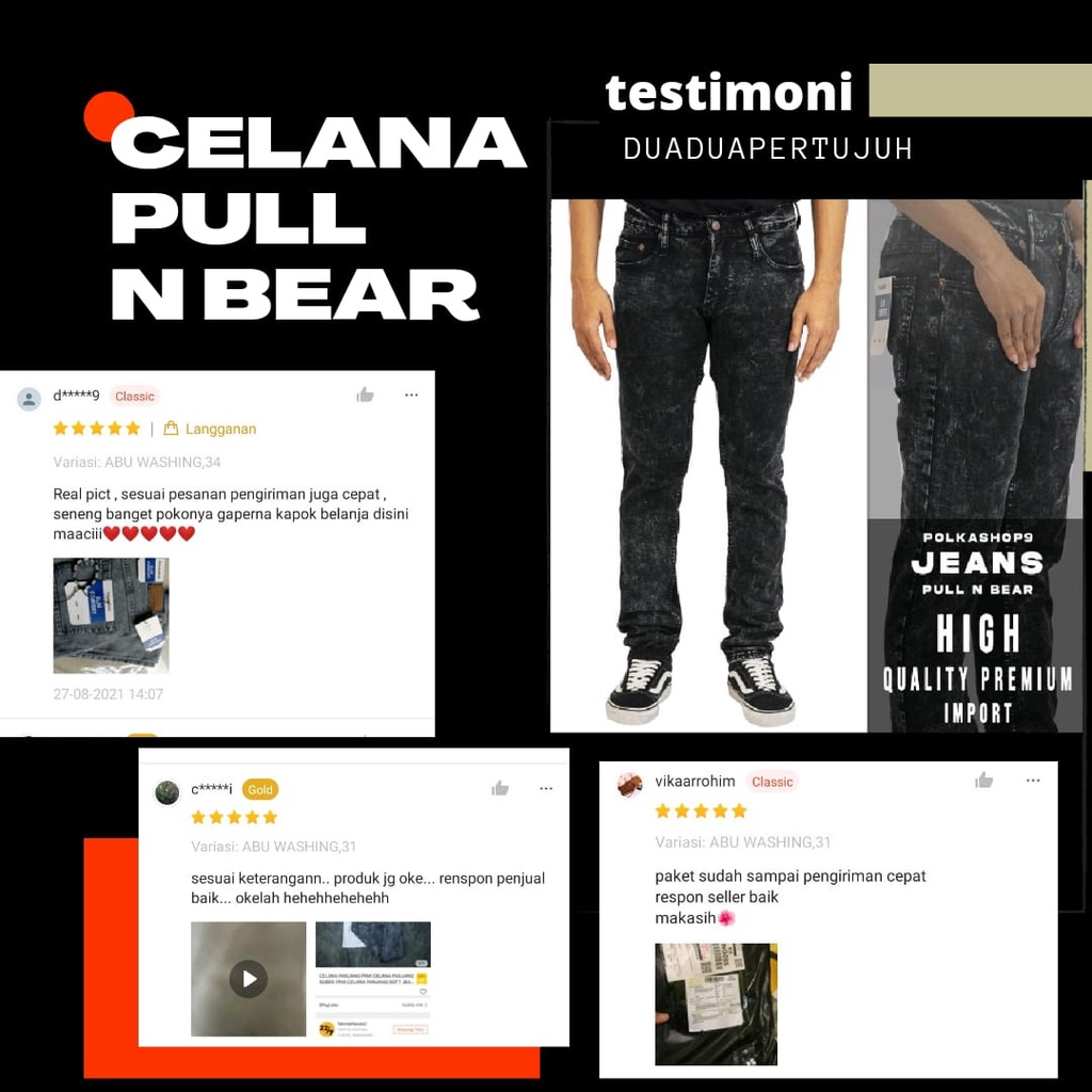 CELANA PANJANG PRIA CELANA PANJANG SOFT JEANS CELANA PANJANG PULL N BEAR
