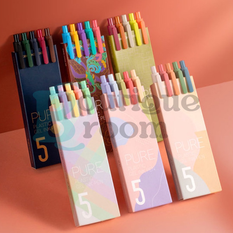 

5pcs/set pulpen gel pen 0.05mm warna/tanda tangan pena/penel pulpens macarons pena color akun tangan warna pens gel student signature siswa sekolah kantor pasokan alat tulis BOU