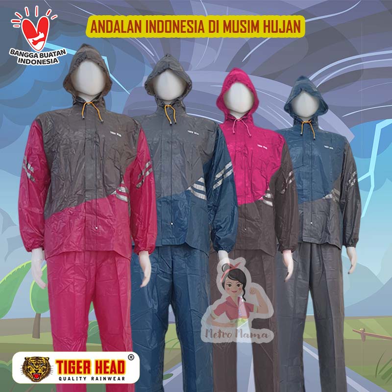 Jas Hujan Jaket Celana Stelan Stretch Tornado TIGER HEAD 68282