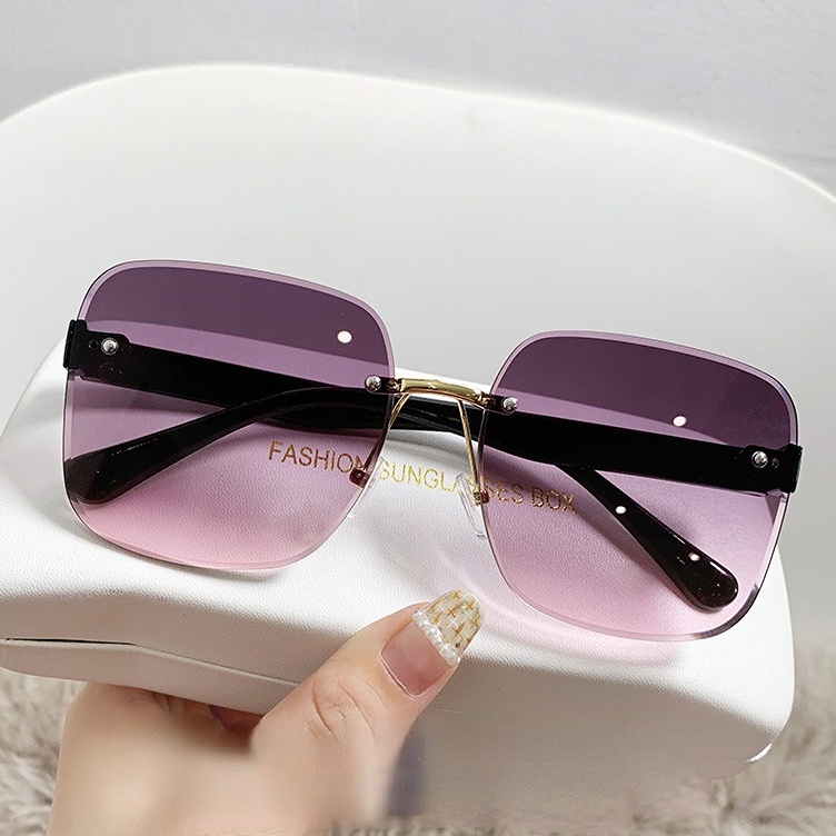 Kacamata Matahari Lensa Cut Edge Gaya Retro Vintage Korea Untuk Pria Dan Wanita
