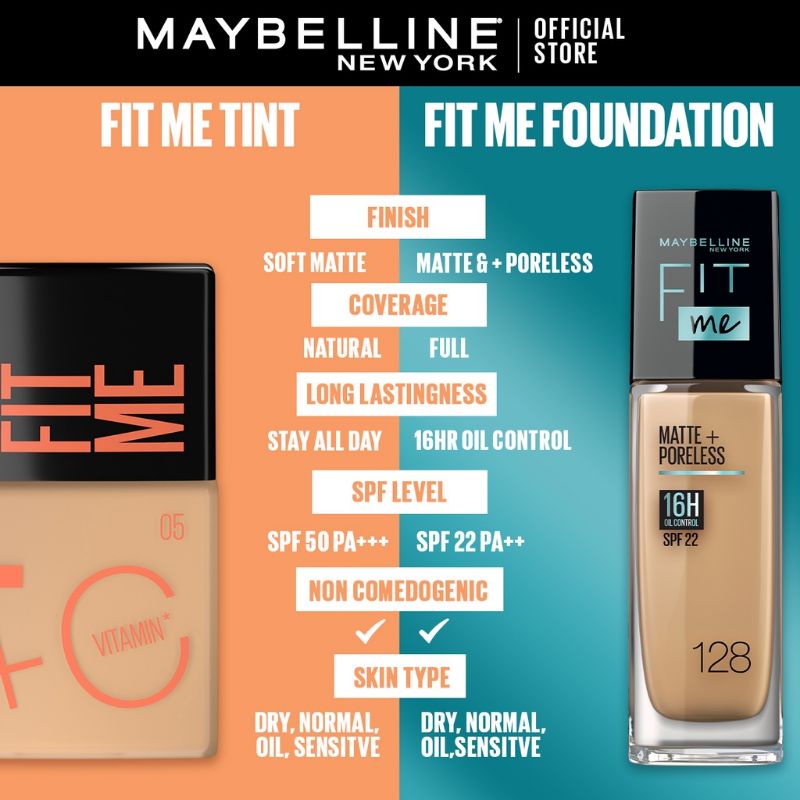 MAYBELLINE FIT ME FRESH TINT | ❤ jselectiv ❤ Foundation Tint With Vitamin C and Sunscreen SPF50 MAYBELLINE ORI✔️BPOM✔️MURAH✔️COD✔️