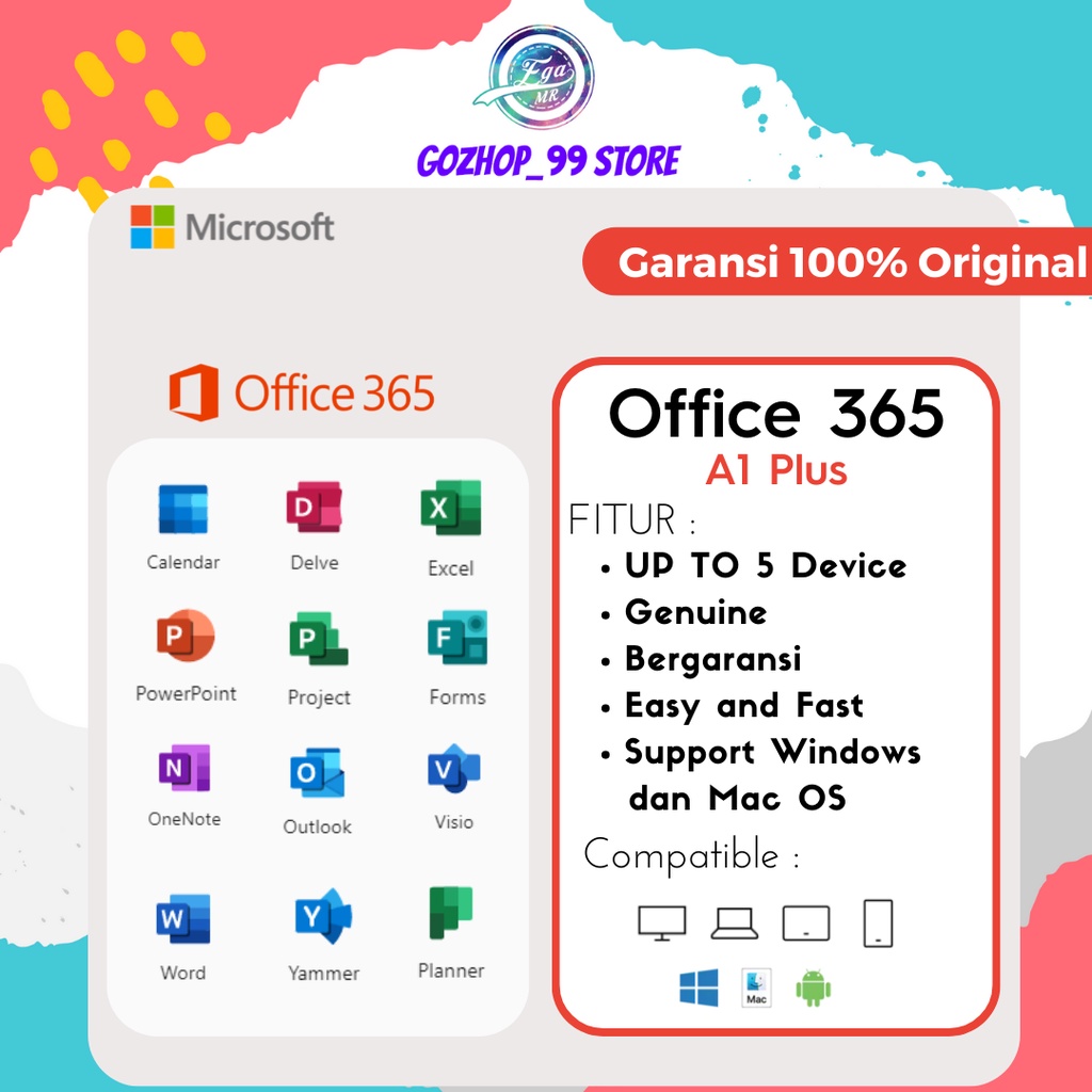 Microsoft 365 Bonus Google Drive Unlimited - 1 Tahun Bergaransi