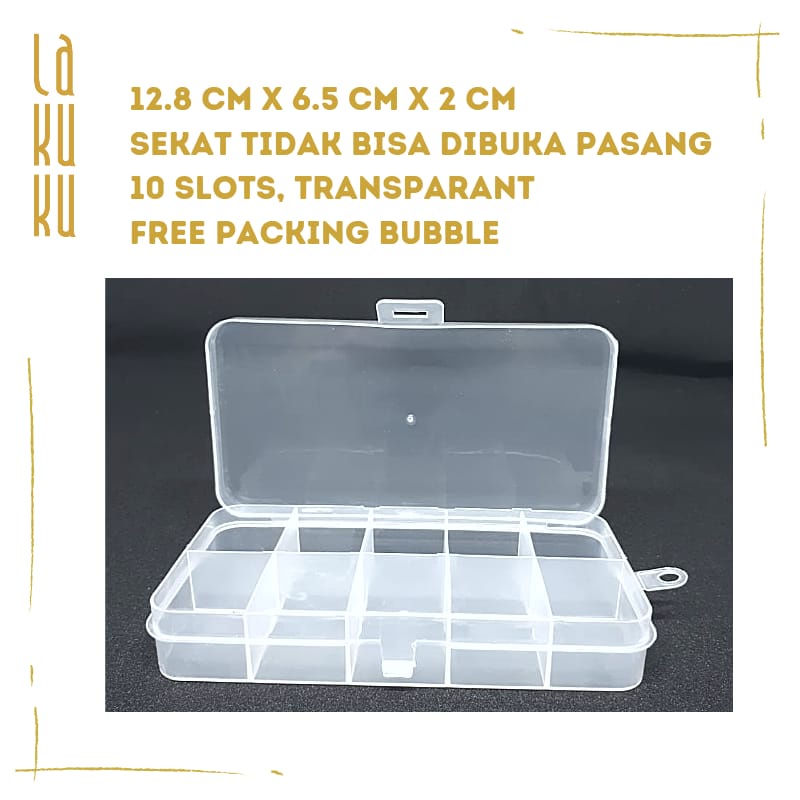 Lakuku - Tempat Simpan Aksesoris Manik Manik Storage Box 10 sekat