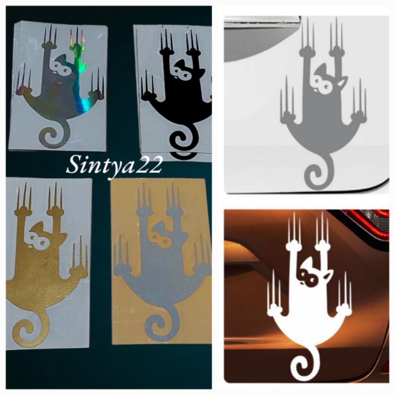 

STICKER STIKER KUCING NYAKAR CUTTING