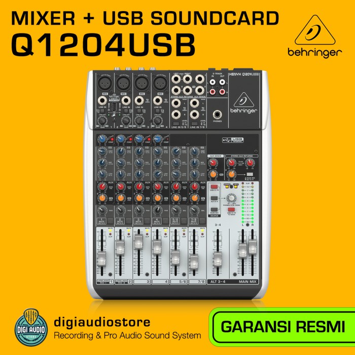 Audio Mixer Behringer Q1204 Usb - Q 1204 Usb Usb Interface Soundcard #Original