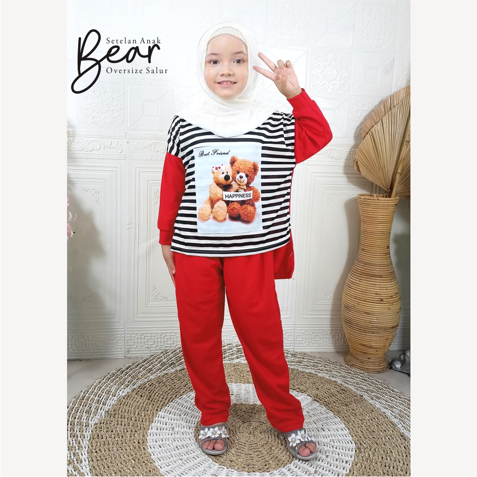 Setelan Anak Perempuan Bear Oversize Salur CKids