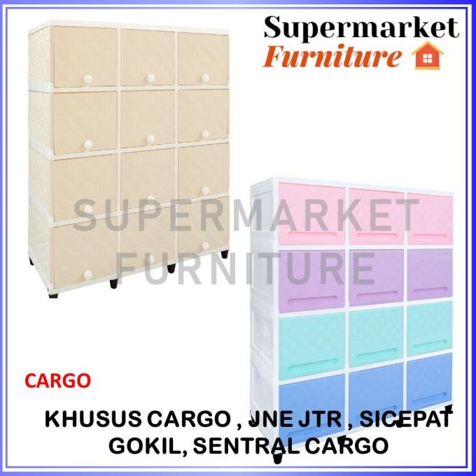 

KHUSUS JNE - LEMARI PLASTIK TRIPLE FLIP 4 SUSUN stock ready