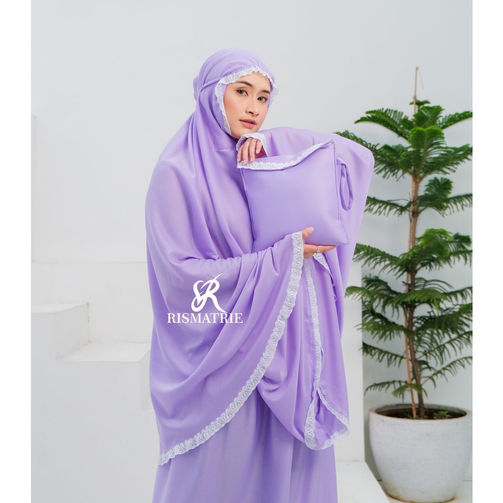 MUKENA AMPLOP JUMBO Mukena travel Renda Premium MUKENAH TRAVELING MUKENA TR Mukenah hyget higet Rismatrie JUMBO Hyget Polos All Siza Free Tas Traveling-Mukena Amplop lilac