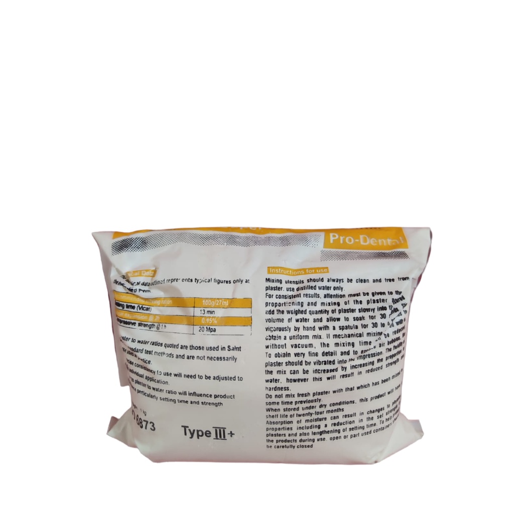 DENTAL STONE GIPS KUNING TIPE 3+  1KG