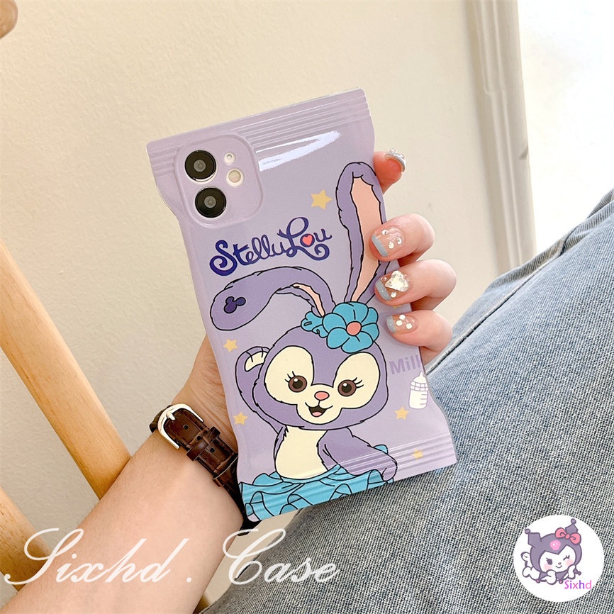 Compatible For iPhone 14 13 12 11 Pro Max SE2020 X Xr Xs Max 8 7 Plus Snack Bag Case Cartoon Couple Cute Rabbit Bear Phone Case Soft Shockproof Silicon Tpu Protective Cover