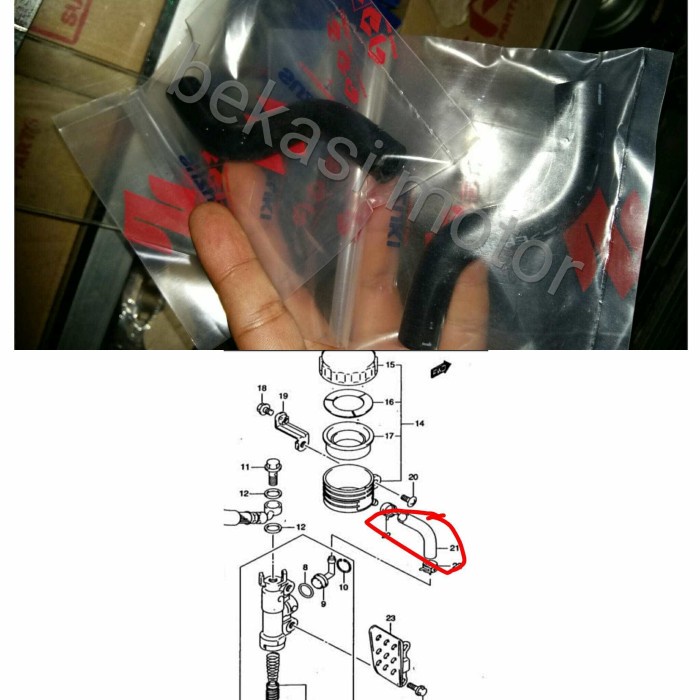 selang hose untuk tabung minyak rem belakang suzuki satria fu original