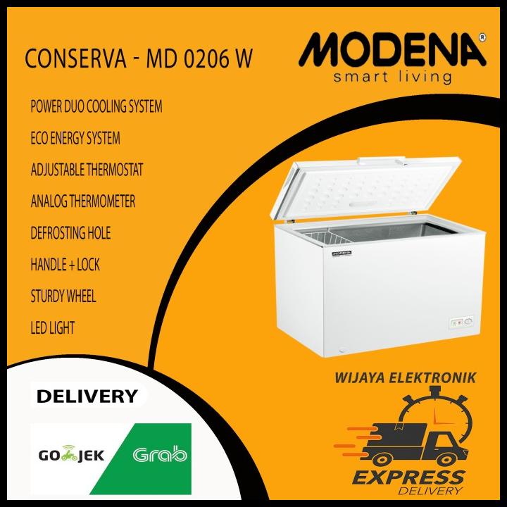 Promo Freezer Box 200Liter Modena Md0207W / Chest Frezer Modena Md 0207W