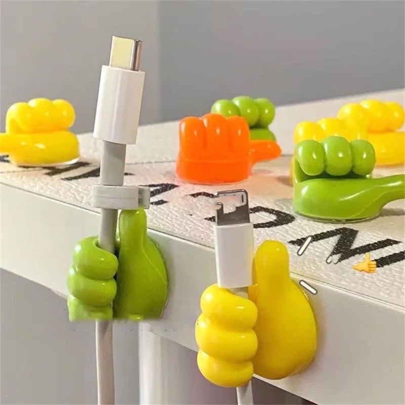 Klip Holder Kabel USB Bentuk Jempol Tangan Kreatif