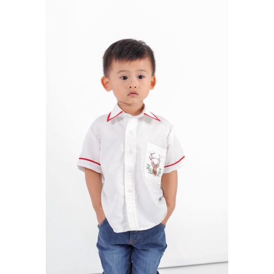 Carol Shirt BOY hallo.falo | kemeja natal | kemeja natal anak | kemeja anak | kemeja rusa | boys shi