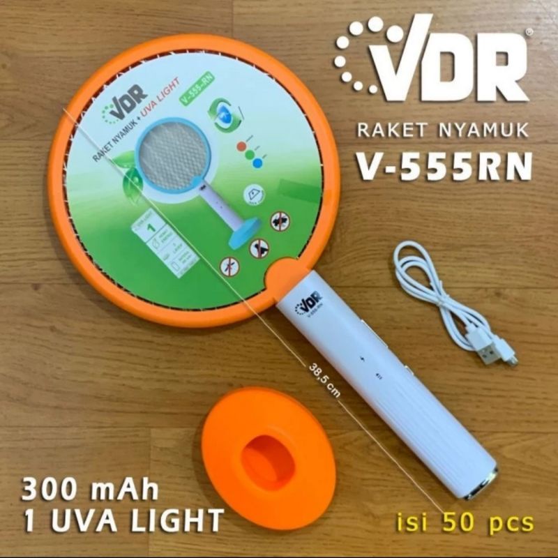 Raket Nyamuk Charge VDR V-555RN 1 LED UV Multi Fungsi 2 in 1