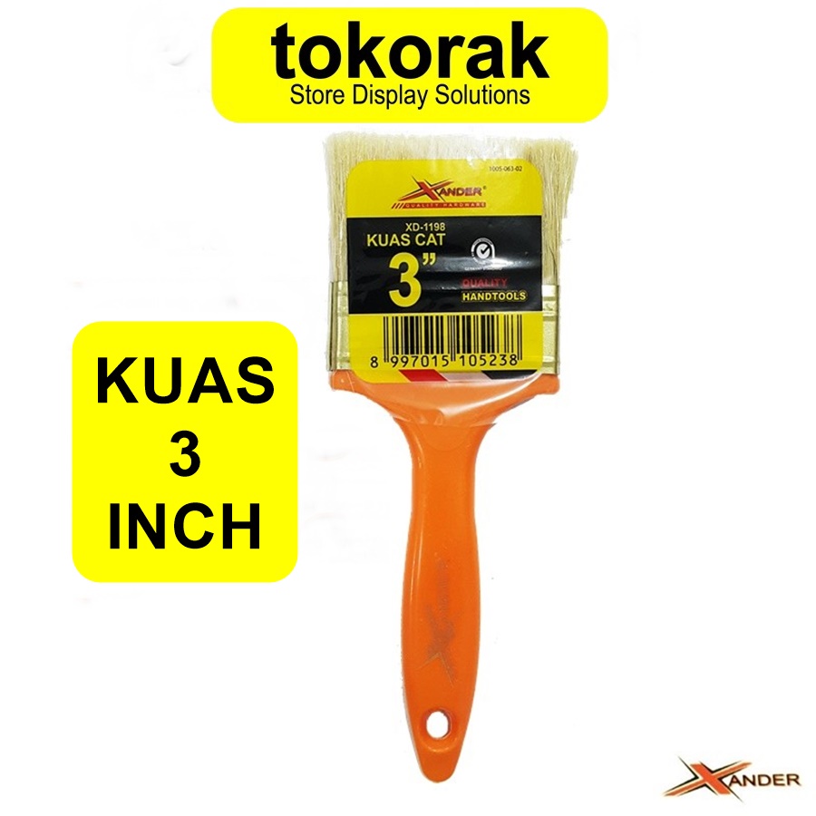 KUAS CAT TEMBOK 3 INCH XANDER - KUAS CAT KAYU BESI