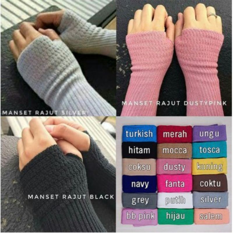 Handshock Rajut Premium Lembut Manset Tangan Rajut Manset Rajut Manset Jempol Handshock Rajut Manset Wanita